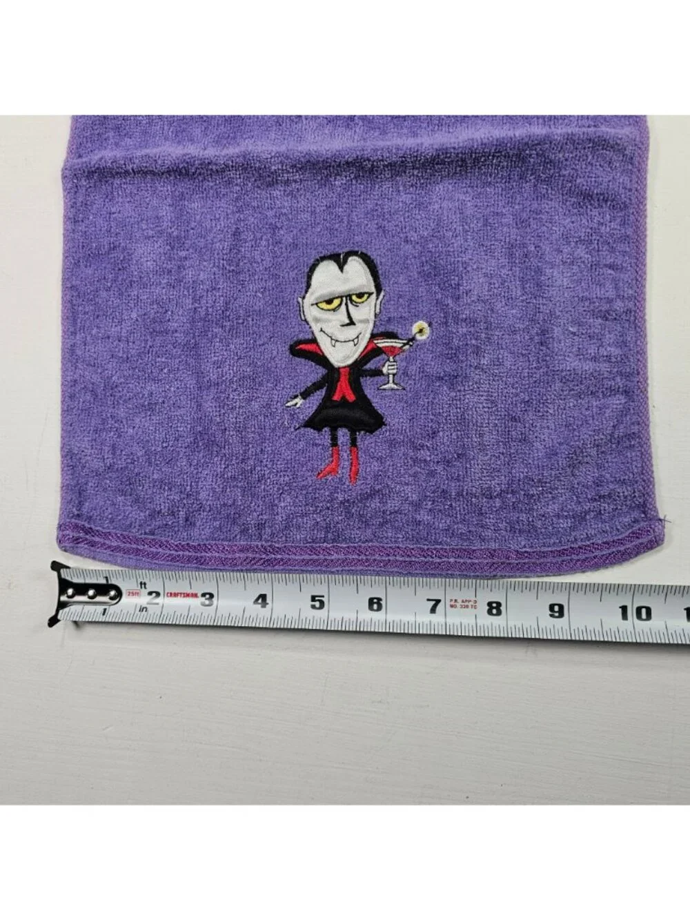 Set of 4 Vintage Halloween Hand Towels Embroidered Frankenstein Dracula Spider
